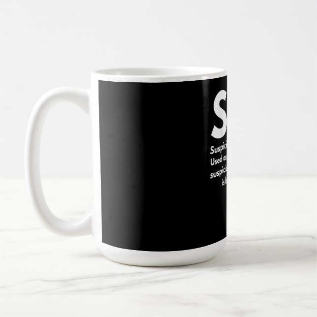 Sus Definition Suspicious Friend Acting Sus Coffee Mug (Left)