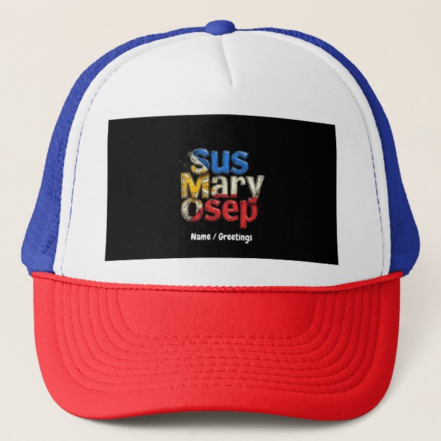 Sus Mary Osep Filipino Pride Customisable Trucker Hat (Front)