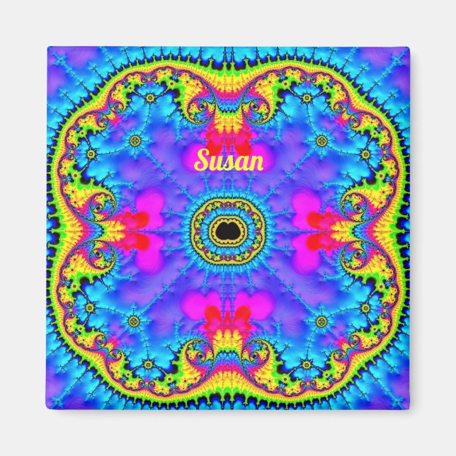SUSAN ~ 3D Fractal Design Fluoro Shades Magnet (Front)