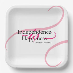 Susan B Anthony Quote Paper Plate