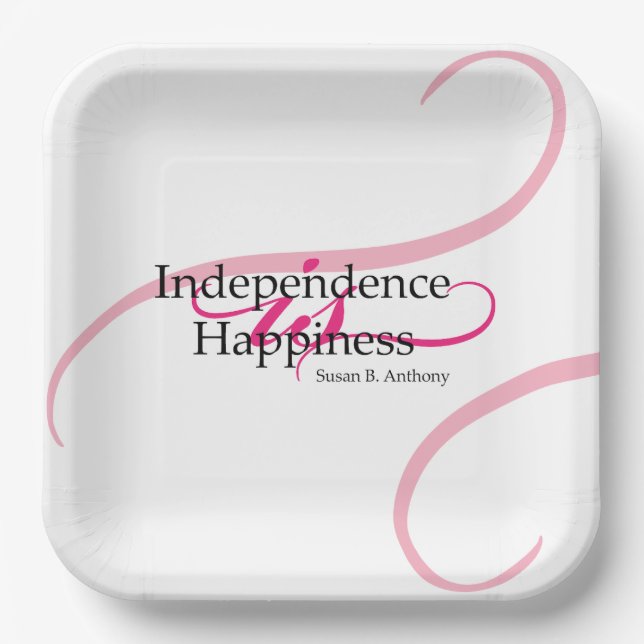 Susan B Anthony Quote Paper Plate (Front)