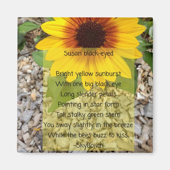 Susan black eyed poem magnet (Front)