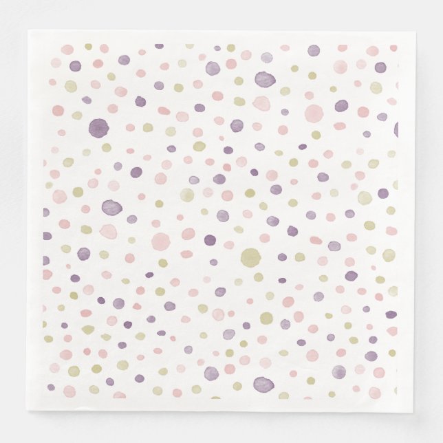 Susan Confetti Watercolor Dots Paper Napkin (Front)