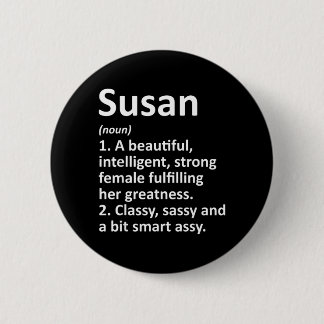 Susan Definition Personalised Name Funny Christmas 6 Cm Round Badge