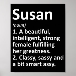 Susan Definition Personalised Name Funny Christmas Poster