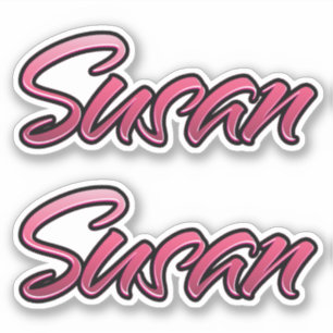 Susan faded pink sticker Sticker Sticker