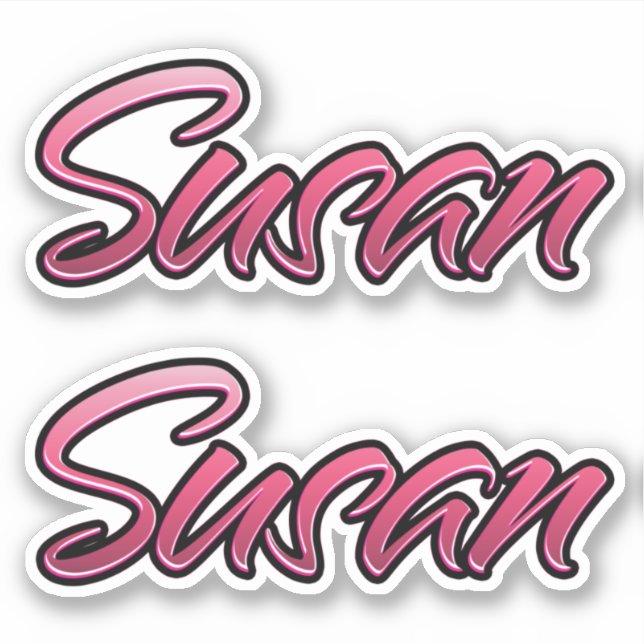 Susan faded pink stickers sticker set (Front)
