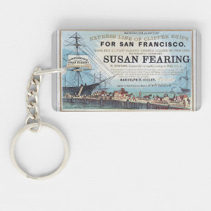 Susan Fearing Clipper sailing ship 1900 Key Ring