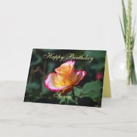Susan Happy Birthday Red, Yellow and White Rose