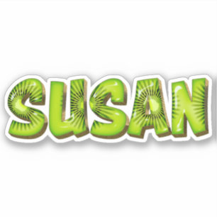 Susan Name Kiwi Design Sticker
