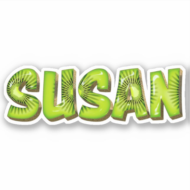 Susan Name Kiwi Design Sticker (Front)