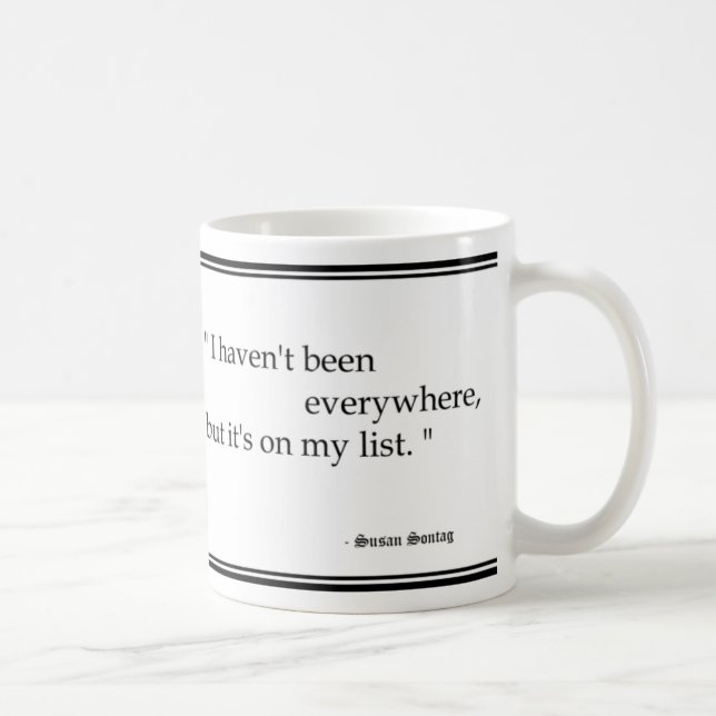 Susan Sontag Travel Quotes Mug (Right)