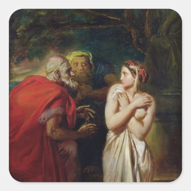 Susanna and the Elders, 1856 Square Sticker (Front)