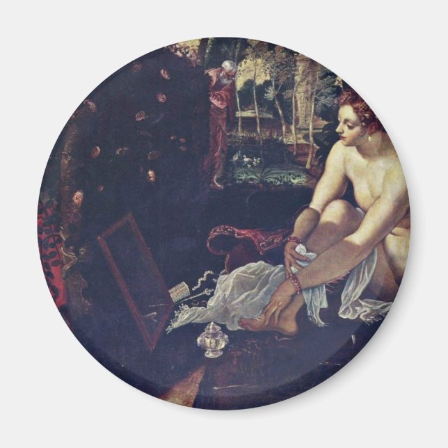Susanna,  By Tintoretto Jacopo (Best Quality) Magnet (Front)