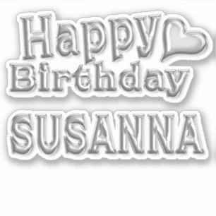 Susanna Happy Birthday silver Sticker