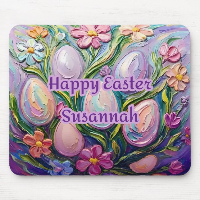 SUSANNAH ~ 3D EASTER Eggs Flowers ~  Mouse Mat (Front)
