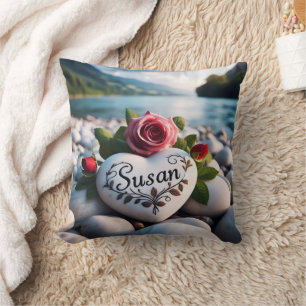 Susan's Heart by the River Cushion