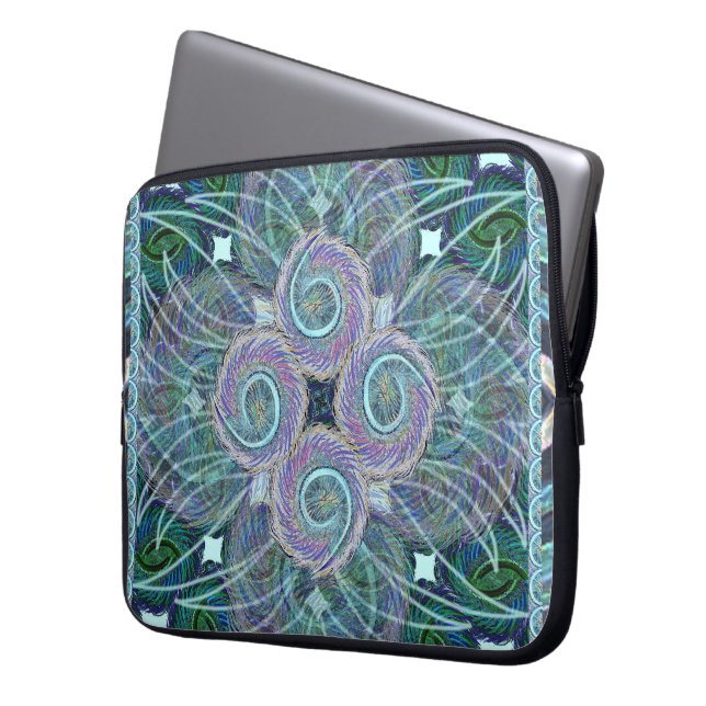 Susea Blu Studios Feather Laptop Sleeve (Front Left)