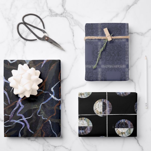 Susea Blu Studios Lightning (Night) Wrapping Paper (Front)