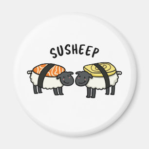 Susheep Funny Sushi Sheep Pun Magnet