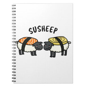 Susheep Funny Sushi Sheep Pun Notebook