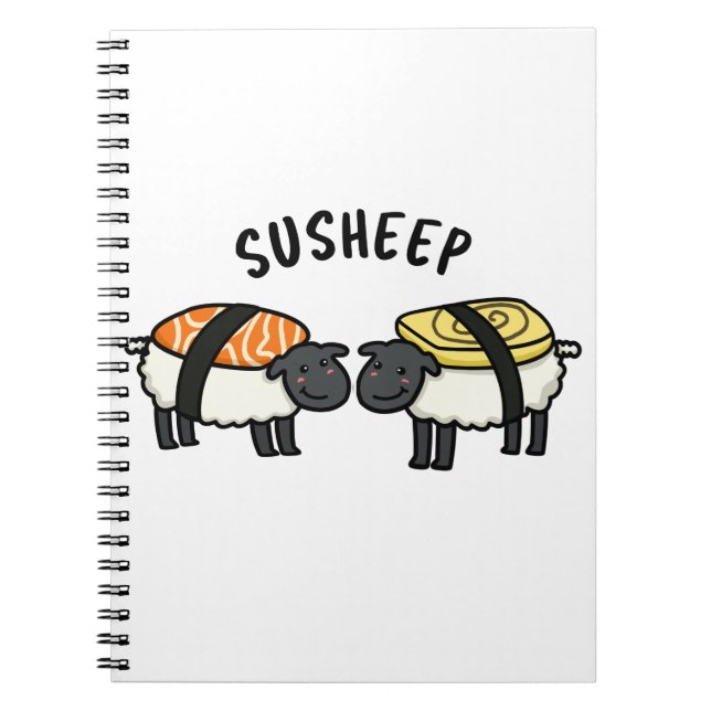 Susheep Funny Sushi Sheep Pun  Notebook (Front)
