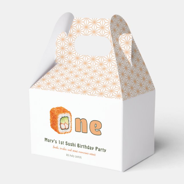 Sushi- 1st Birthday Favour Box (Front Side)