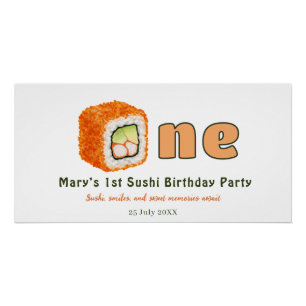 Sushi- 1st Birthday Poster
