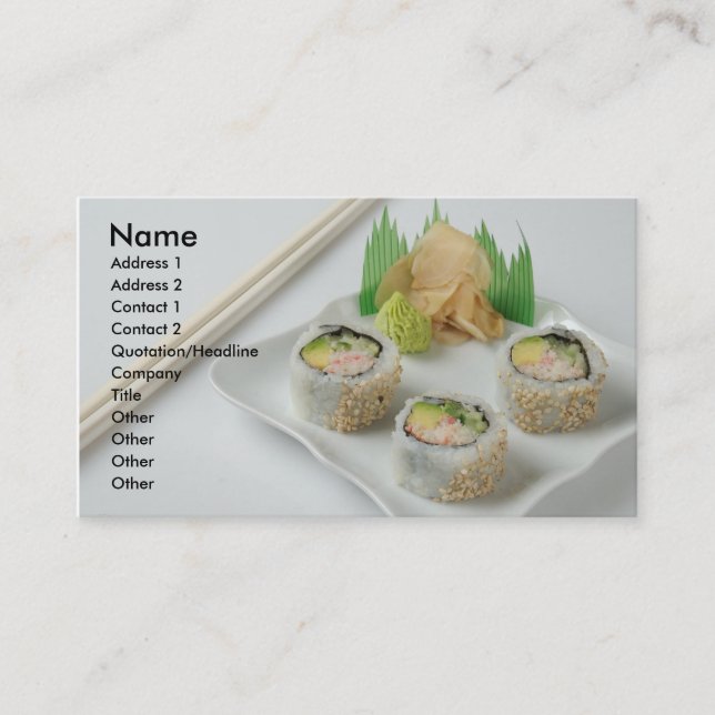 sushi 2 business card (Front)