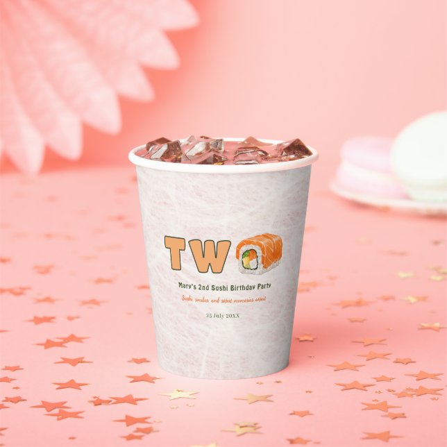  Sushi- 2nd Birthday Paper Cups (Insitu)