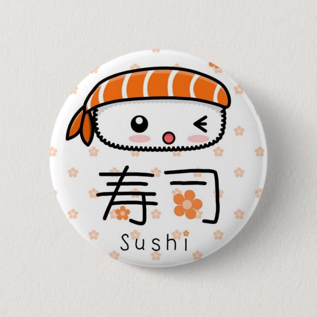 sushi 6 cm round badge (Front)