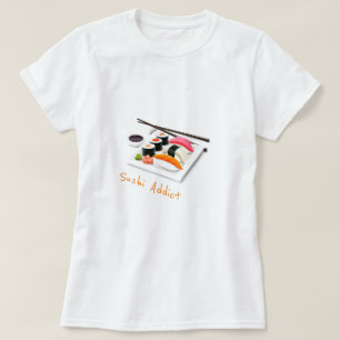 Sushi addict slogan cute Japanese food T-Shirt