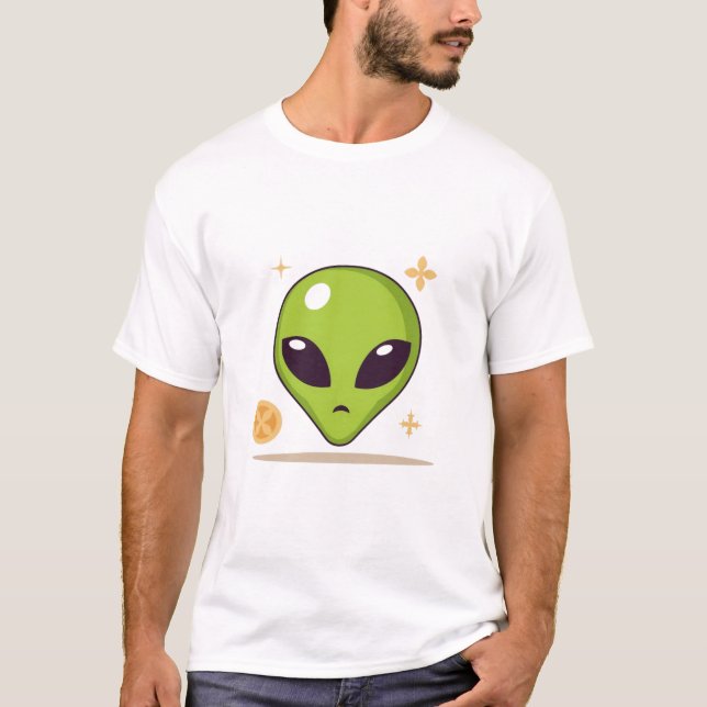 Sushi Alien – Cute Minimal Food Art T-Shirt (Front)