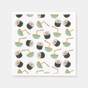 Sushi and Noodles Pattern Napkin