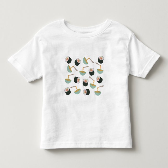Sushi and Noodles Pattern Toddler T-Shirt (Front)
