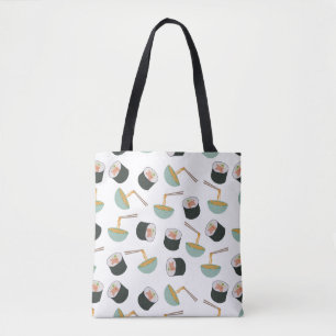 Sushi and Noodles Pattern Tote Bag