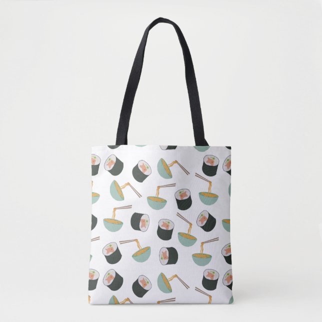 Sushi and Noodles Pattern Tote Bag (Front)