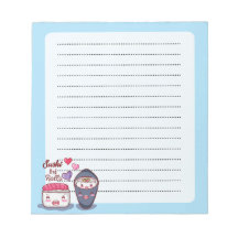 Sushi and Rolls Blue Notepad