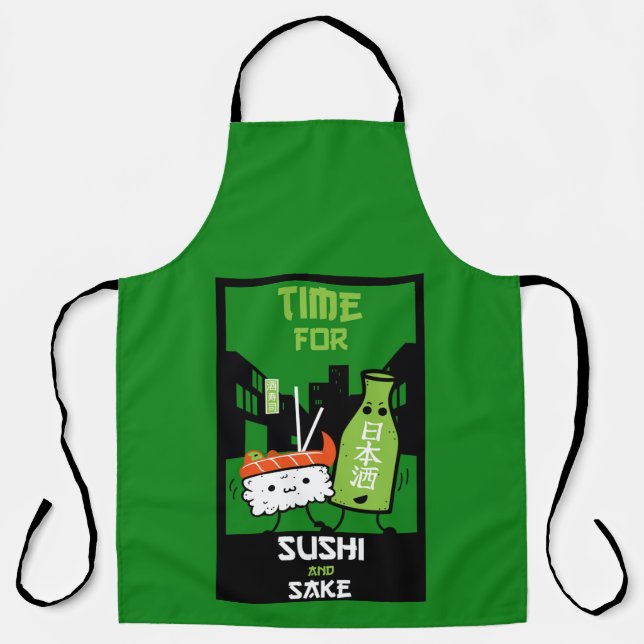 Sushi And Sake Foodies  Apron (Front)