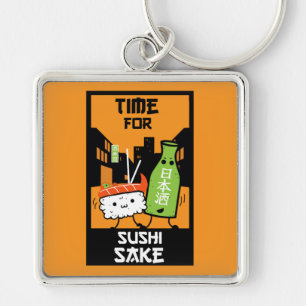 Sushi And Sake Foodies Key Ring