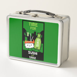 Sushi And Sake Foodies Metal Lunch Box