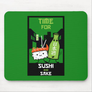 Sushi And Sake Foodies  Mouse Mat
