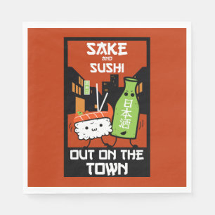 Sushi And Sake Foodies Napkin