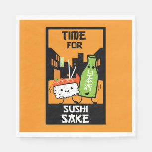 Sushi And Sake Foodies Napkin