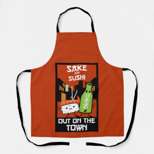 Sushi And Sake Foodies   Napkin Apron