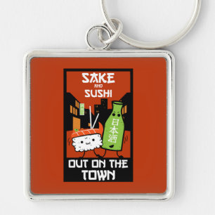 Sushi And Sake Foodies   Napkin Key Ring