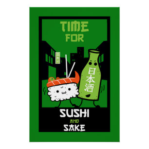 Sushi And Sake Foodies Poster