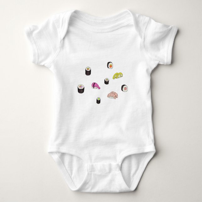 Sushi and Sashimi Baby Bodysuit (Front)