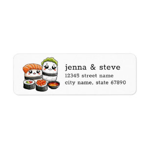 Sushi and Soy Sauce Return Address Labels