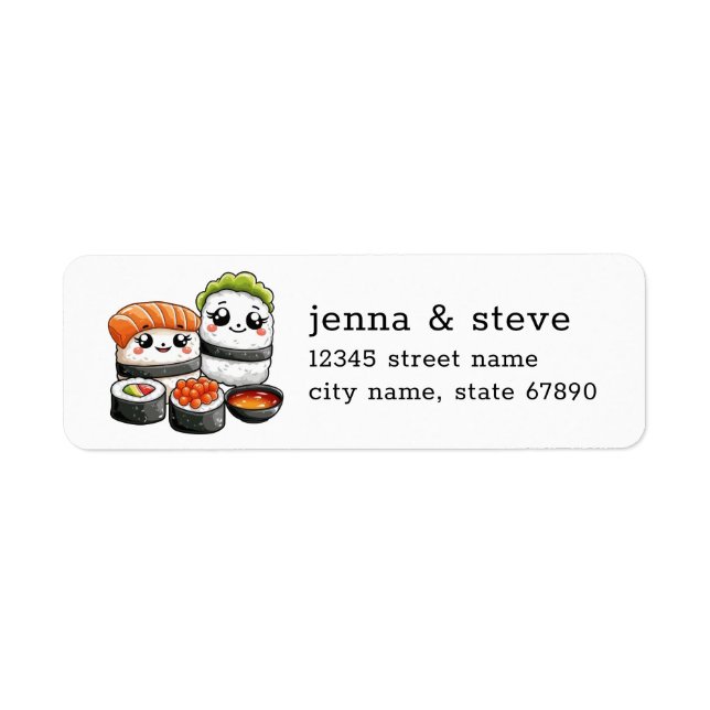 Sushi and Soy Sauce Return Address Labels (Front)